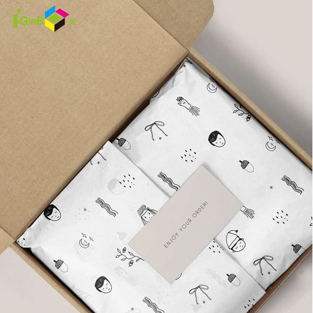 Fashionable Custom Printed Brand Logo Tissue Wrapping Paper for Products Packaging Clothes