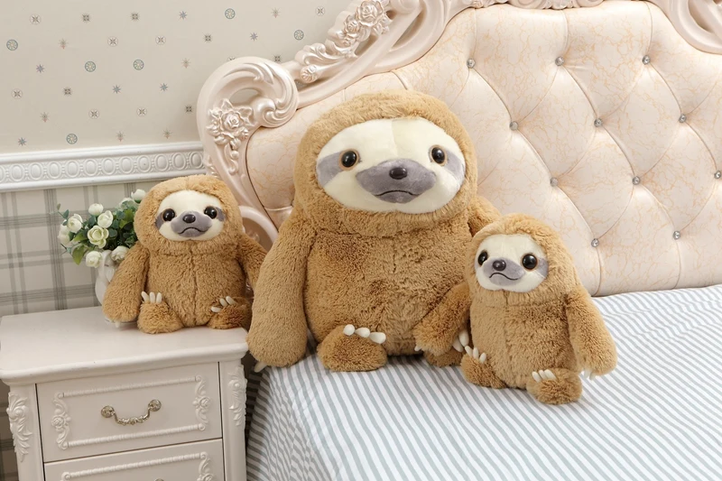 Free Sample Kawaii Adopt Me Big White and Yellow Sloth Plush Animal Pillow Stuffed Toy Soft Doll Education Toddle Gift