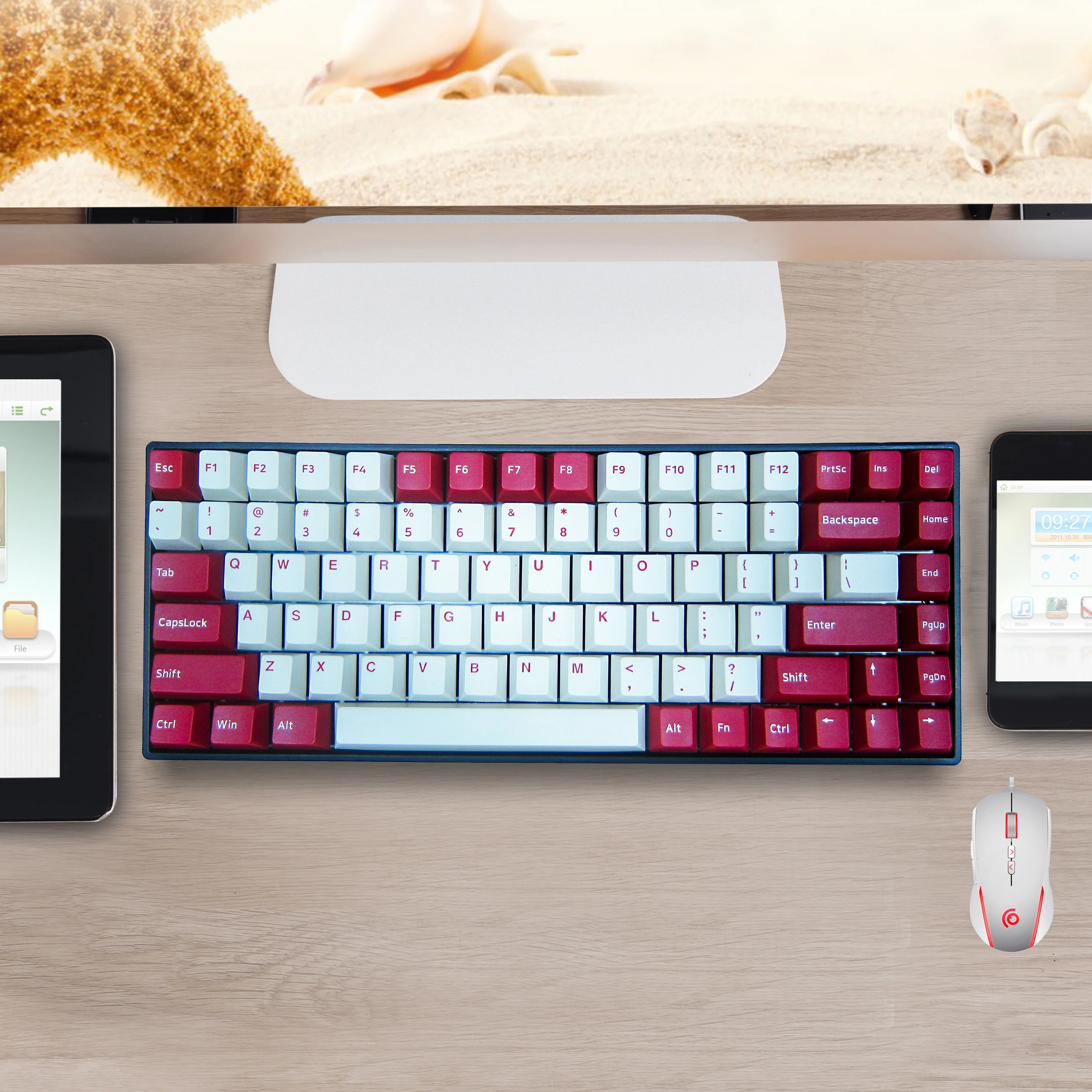 OEM/ODM 84key RGB game Wireless mechanical Keyboard for Gaming Cherry profile PBT keycap