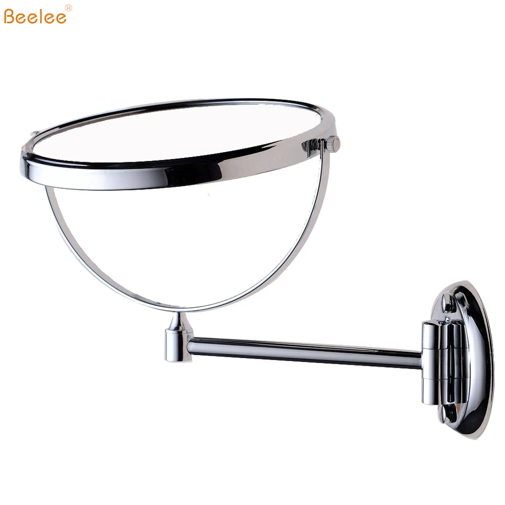 Beelee M0138 Wall Mounted Single Arm Extendable Magniyifng Cosmetic Mirror for Bathroom