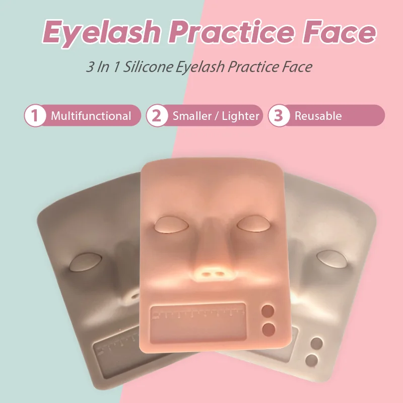 Silicone Reusable Replaced Eyelids Lash Tech Training Mannequin Display Head eyelash practice face