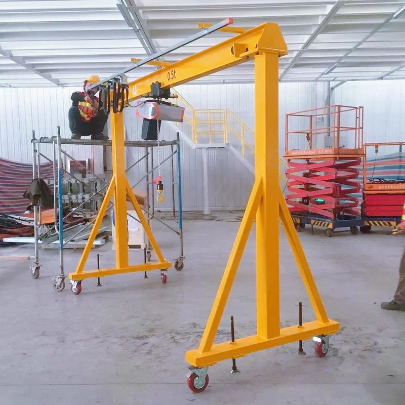 Quality Assurance Mini Electric 500kg 1 Ton Portable Mobile Gantry Cranes