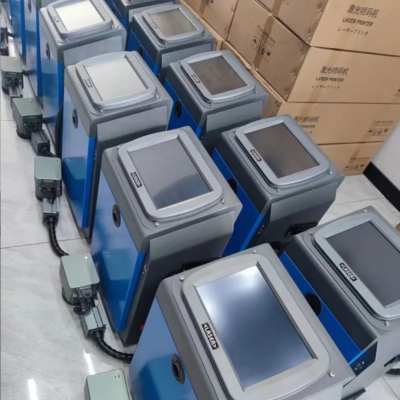 Online Flying Automation Raycus Max Jpt Fiber Laser Marking Engraving Printing Machine Supplier