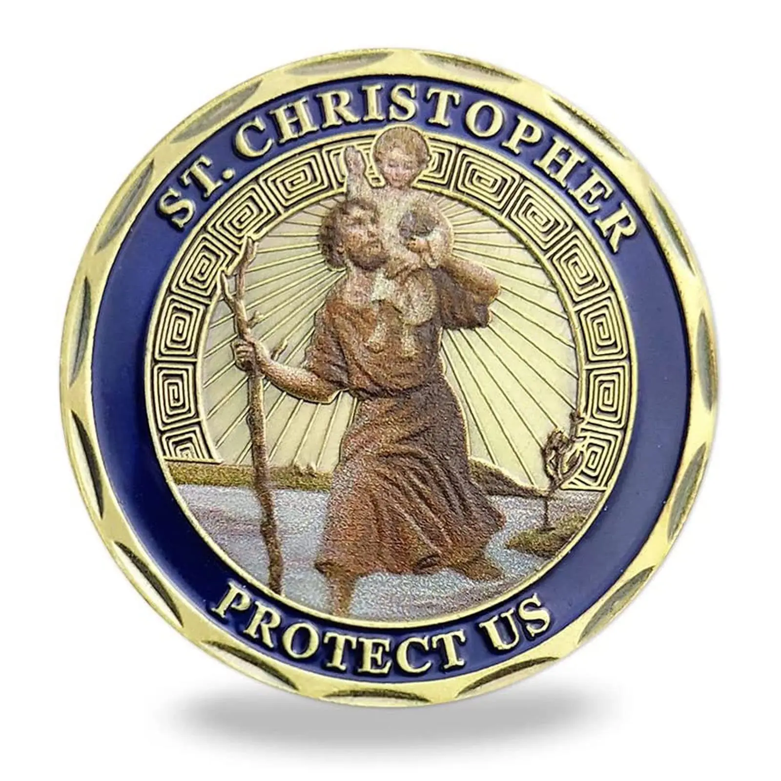 Patron Saint of Travelers Prayer Commemorative Coin St Christopher Challenge Coin