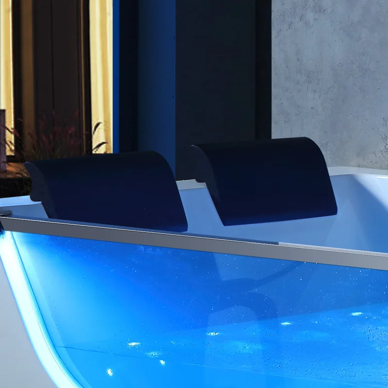 sea view window two person indoor BATH TUB acrylic Bathtubs Whirlpools with faucet and two pillows