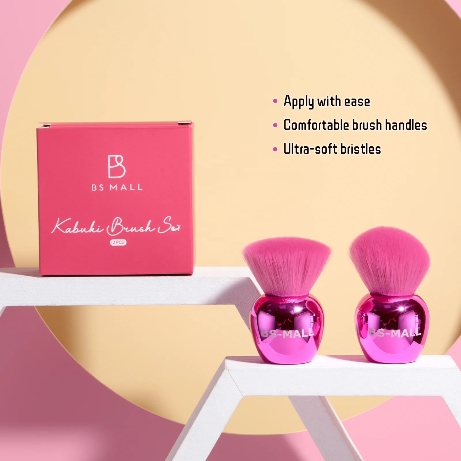 Professional 2PCS Nail Art Dust Cleaner Brush Soft Body Face Makeup Powder Kabuki Brushes Nail Art Dust Powder Remover Brush