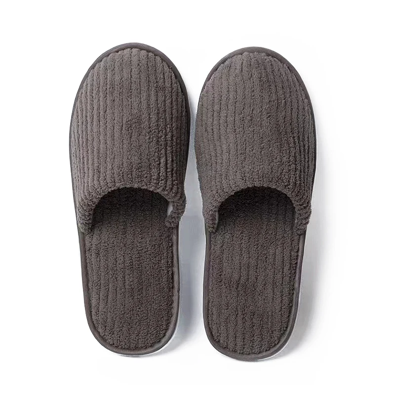 Wholesale Hotel Slippers Women Unisex Coral Fleece Disposable Hotel Spa Slippers Luxury