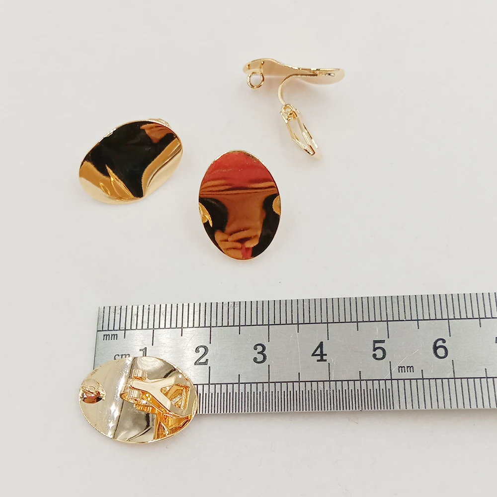 bulk price brass DIY EARRING CLIP WITH RING Jewelry Findings drop earring hook, DIY Earrings Accessories, oval SHAPE