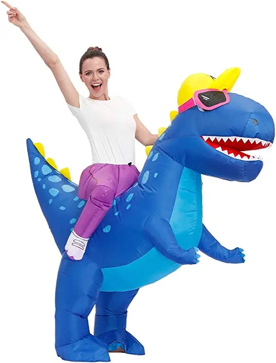 super september Riding a Fire or Ice Dragon Air Blow-up Deluxe Halloween Costume Adult Size Inflatable Costume