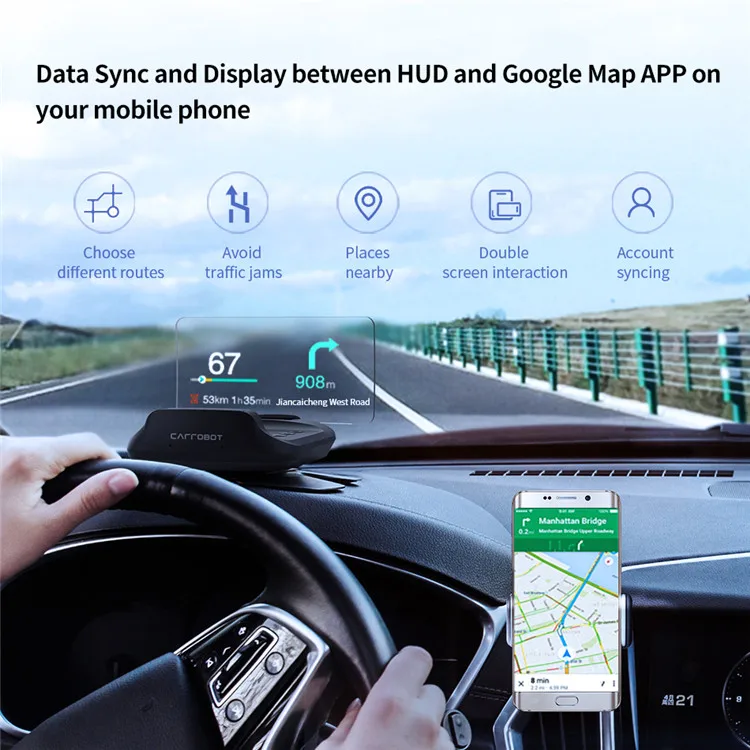  Новый Автомобильный электронный дисплей HUD Спидометр предупреждение о скорости OBD2 + GPS двойной