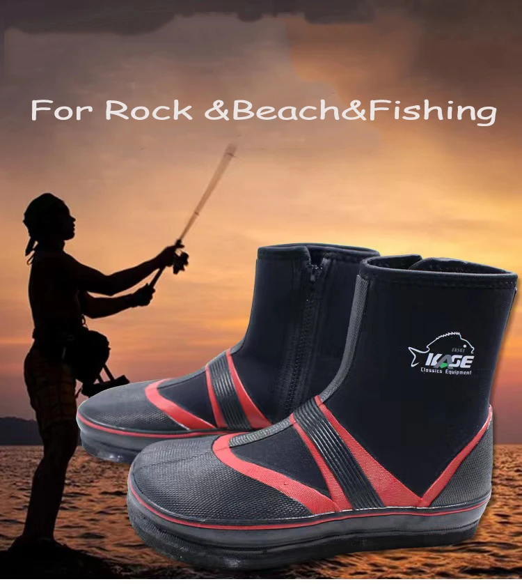 Felt soled neoprene thigh tube rock fishing rain shoes non slip waterproof sea fishing boots  rubber shoes Felt Sole Suit