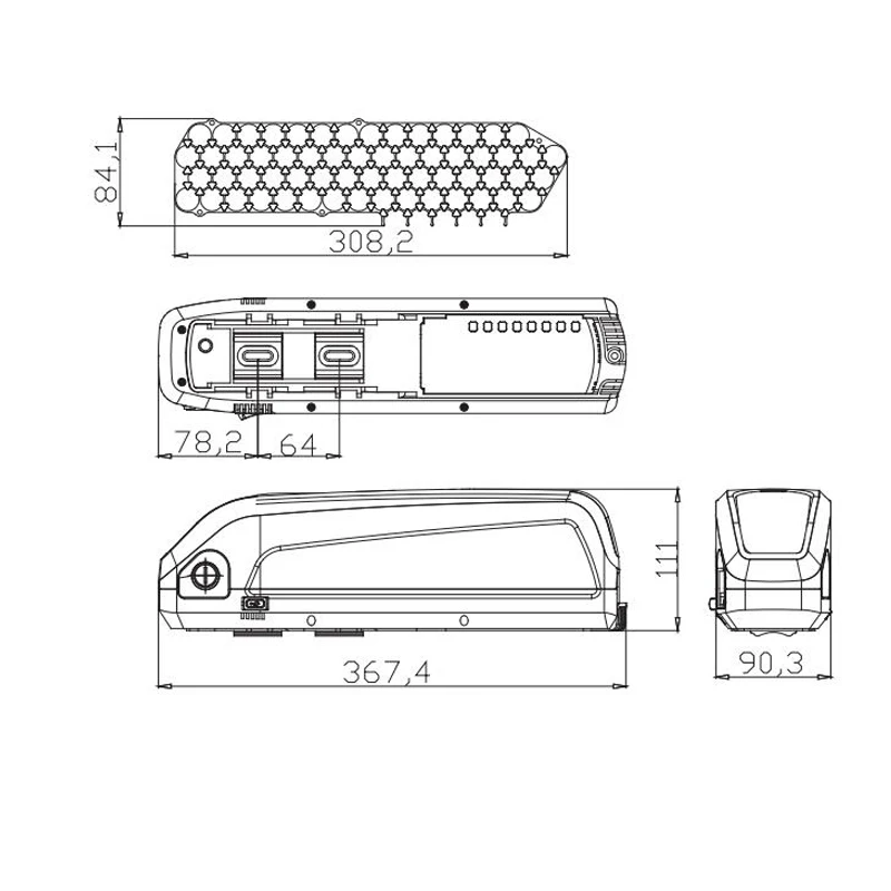750 Watt 48v 30 Ah Battery Down Tube Hailong Battery Bicycle Ebike Acesoris Lithium Batterie