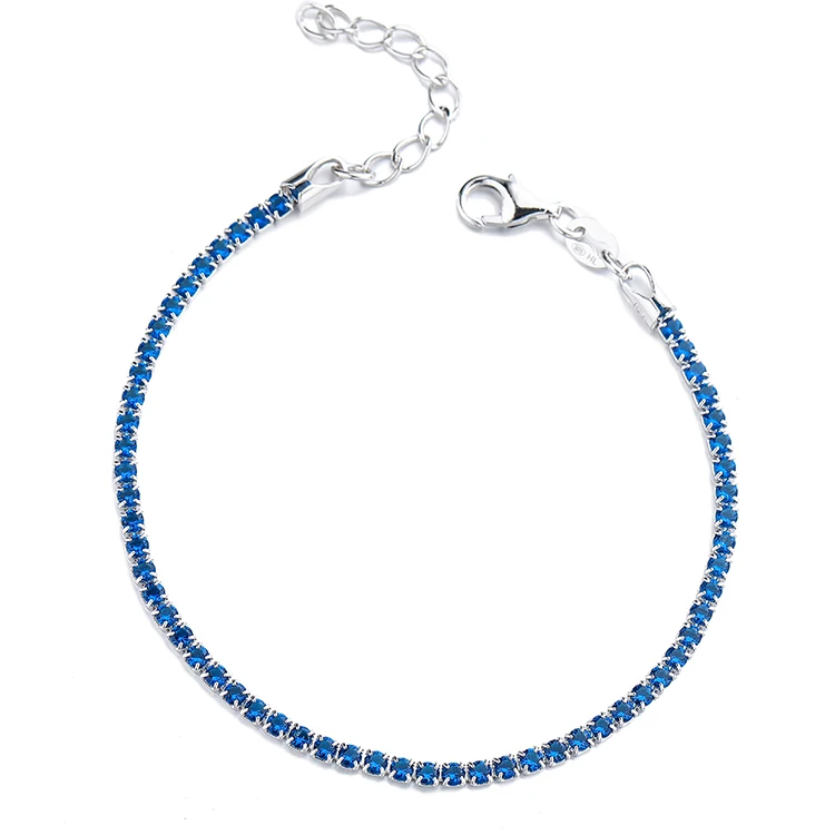 Factory Wholesale 925 Sterling Silver Jewelry Silver Plate Cubic Zircon Fashion Jewelry Tennis Bracelet For Women