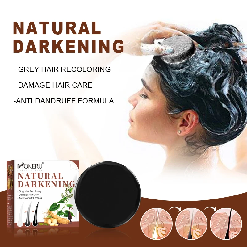 Original Manufacturer Black Hair Soap for hair washing Herbal Hair Darkening Soap 100% ammonia free health color dye