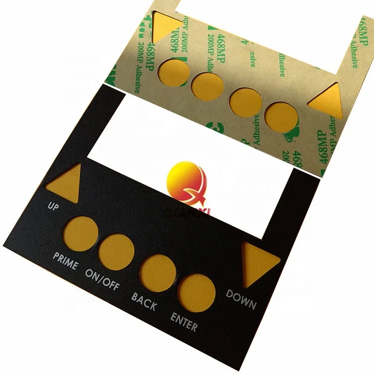 Custom Reverse Printing Lexan Membrane Label Adhesive Velvet Polycarbonate Sticker