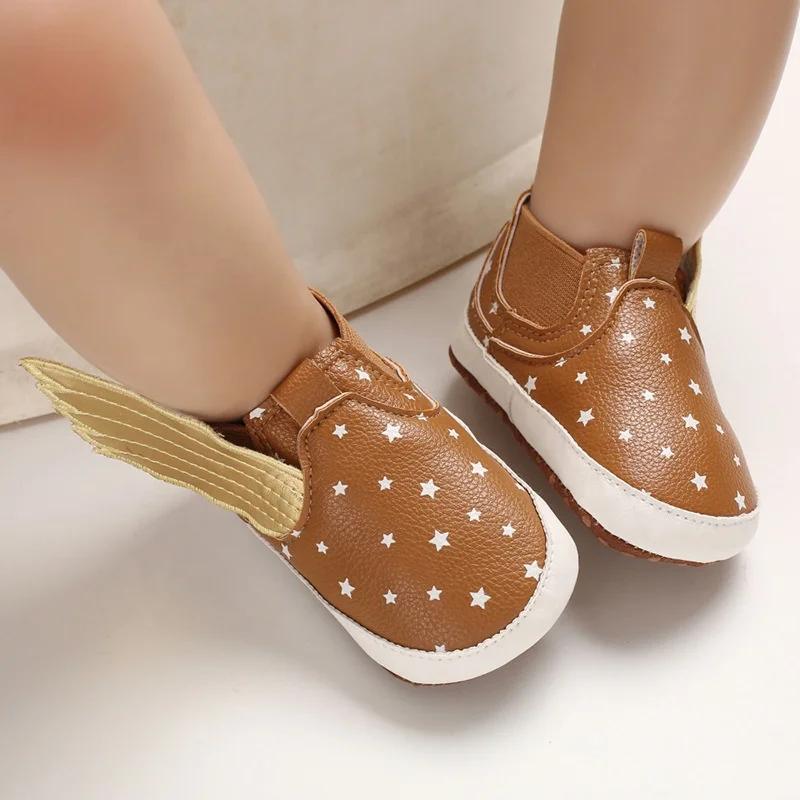 EVERTOP best sale special wing decoration PU leather baby shoes boy