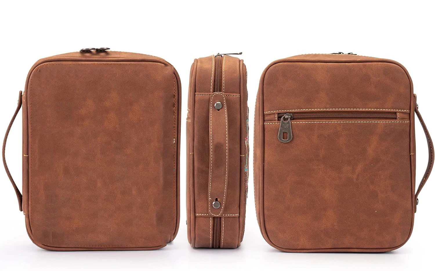 Custom PU Leather book case with Comfort Handle and Zipper bible covers