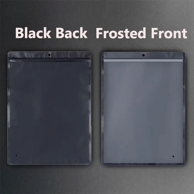 Custom Logo Printing Heavy Duty  Black Underwear Zipper Lock Frosted T-shirt Sweatshirt Garment Clothing Plastic Packing Bags