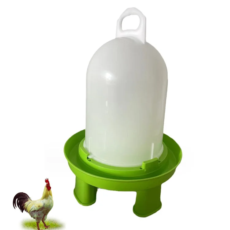 Animal Poultry Farm Water Drinker Double Cylinder Poultry Feeder And Drinker BPA-Free Plastic Chicken Drinkers With Leg