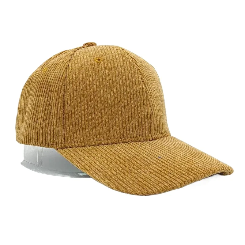 New arriving custom color logo khaki orange lavender structured untructured 6 panel dad hat corduroy strap hat