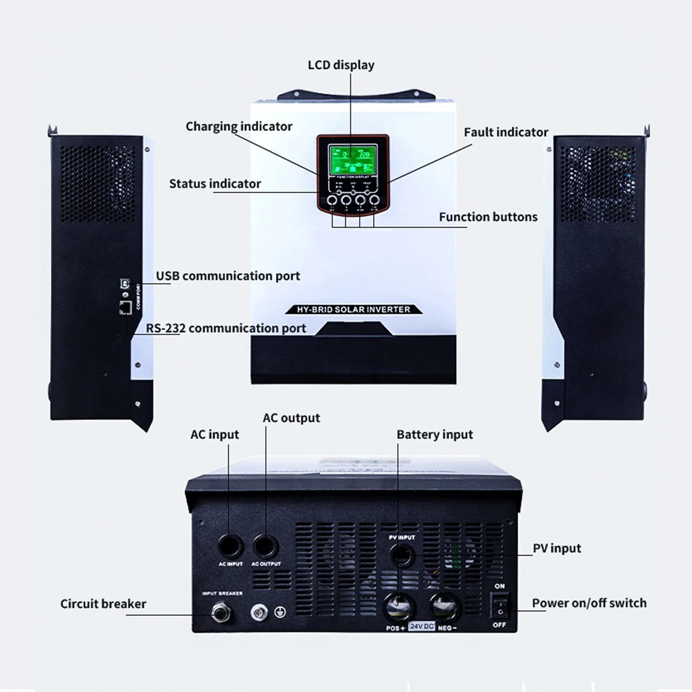 Oraako 1000W 3Kw 15Kw Custom Hybrid Solar Panel 100A Hybrid Solar System Inverter That Can Work Without Batteries Turkey