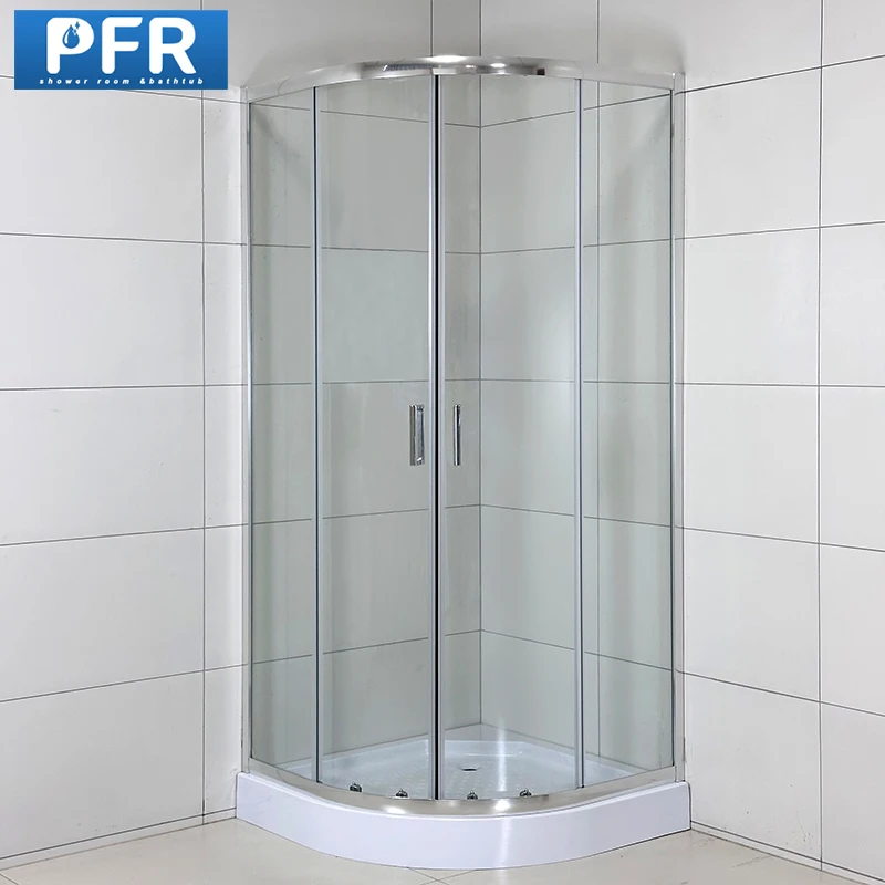 Modern 6mm Tempered Glass Sliding Shower Cabin with Stainless Frame Waterproof   for Home or Hotel Use
