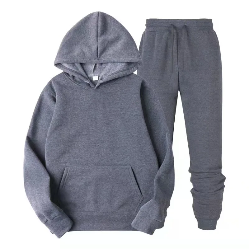 Custom Logo Fitness Sports Trousers Two Pieces Set Man tracksuit Hoodies For