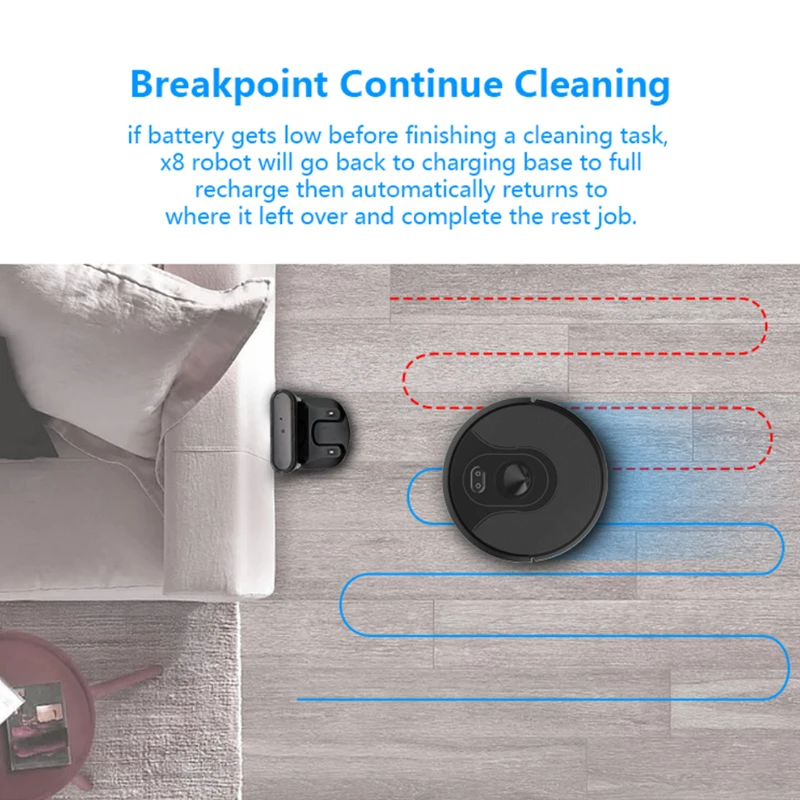 
ABIR X6 2021 Hot Sale Wholesale 2 Hours Working Time Strong Suction Smart Automatic Robot Floor Cleaner With Dust Bin 