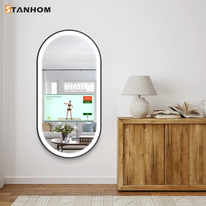 STANHOM ванная комната Android WiFi светодиодное умное Зеркало сенсорный экран протектор