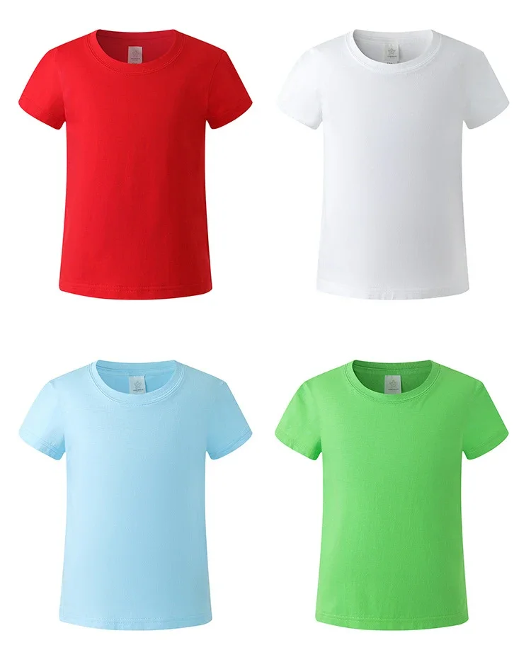 200gsm 100% Cotton Dtg Custom Logo T Shirt Boys Tshirts T-shirt Printing Plain Baby Kids T Shirt  Tshirt Blanks Kids TShirt