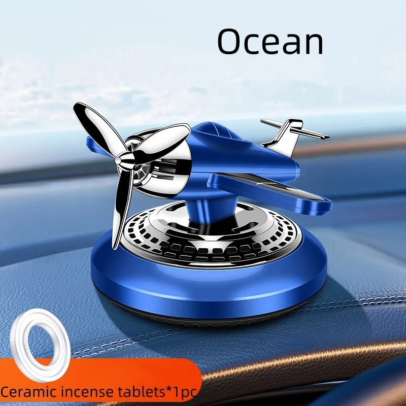 Solar Aircraft Swing Fighter Screen Car Ornament Dashboard Aromatherapy Decoration