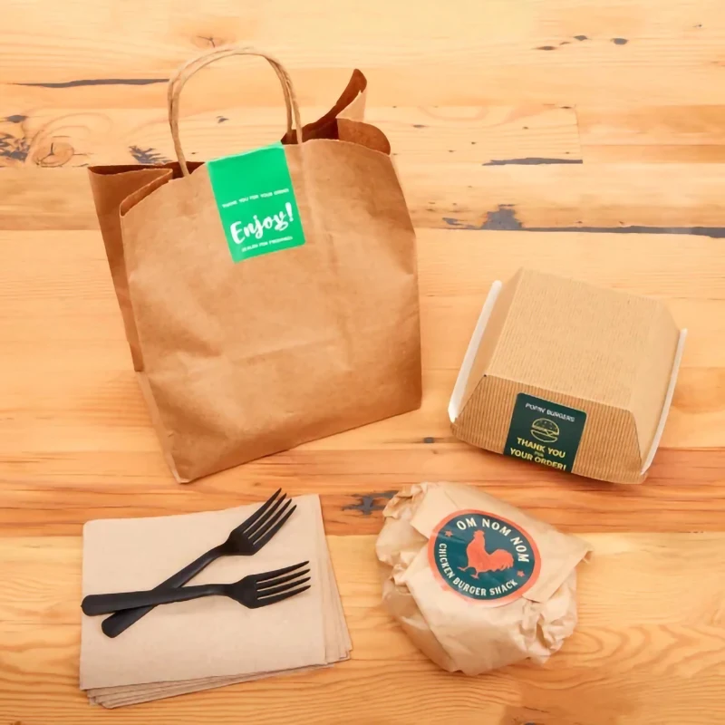 Наклейки для упаковки продуктов быстрого питания