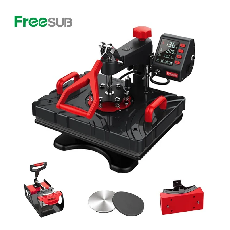 Freesub heat press 5 in 1 sublimation machines combo custom logo printing machine for small businesses