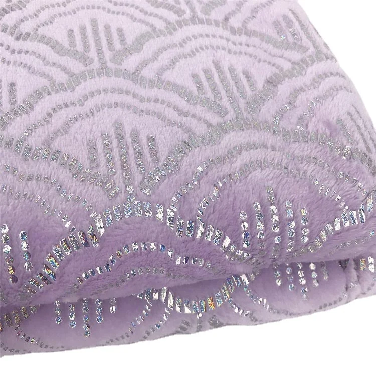 Throw Blanket Silver Gold Metallic Foil Printed Fleece Blankets Soft Warm Flannel 100% Polyester Coral Fleece Fabric Square