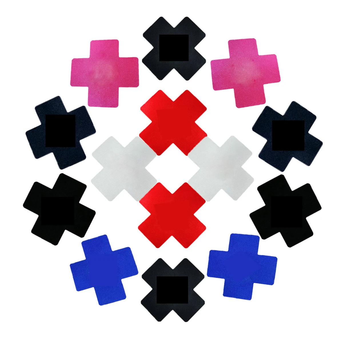 High Quality Satin Nipple Pasties Luminous Self-Adhesive Multi Design Cross Breast Stickers Chest Pad Disposable Nipple Cover