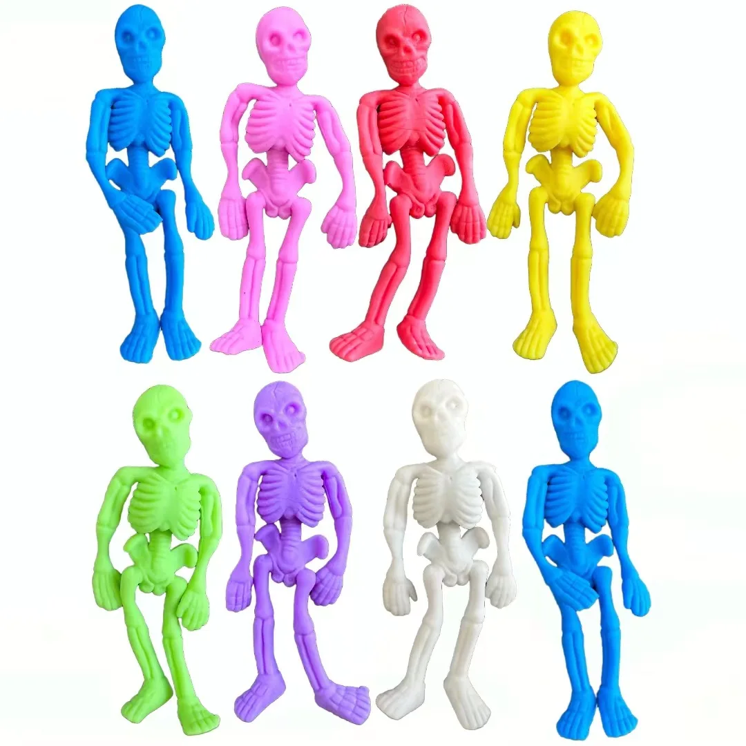 Factory Wholesale TPR Soft Rubber Toys Human Skeleton  Elastic Telescopic Toys
