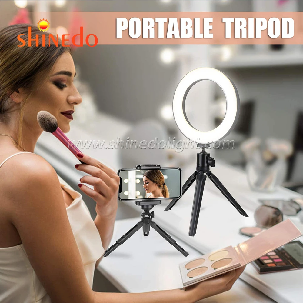 
Hot Sale Tiktok Stand Phone Holder Portable Desktop USB Charge Selfie Led Ring Light 