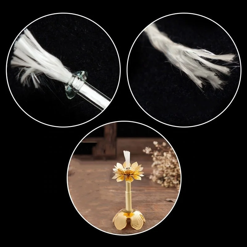 Glass fiber wick with glass holder for Alcohol lamp and kerosene lamp