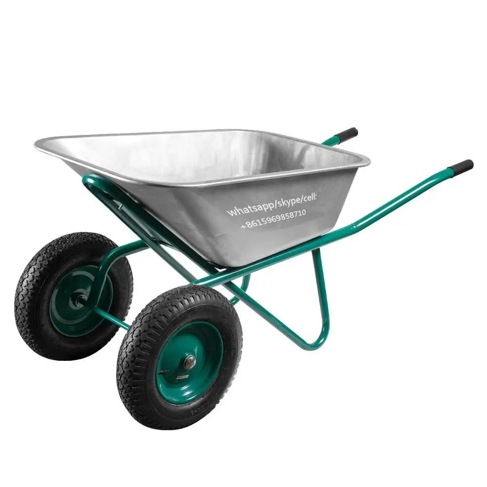 Строительная тачка с 2 колесами с глубоким подносом Wb6418S сильная и легко Assmble