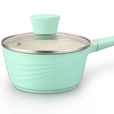 Die casting sauce pot 16cm  with glass lid