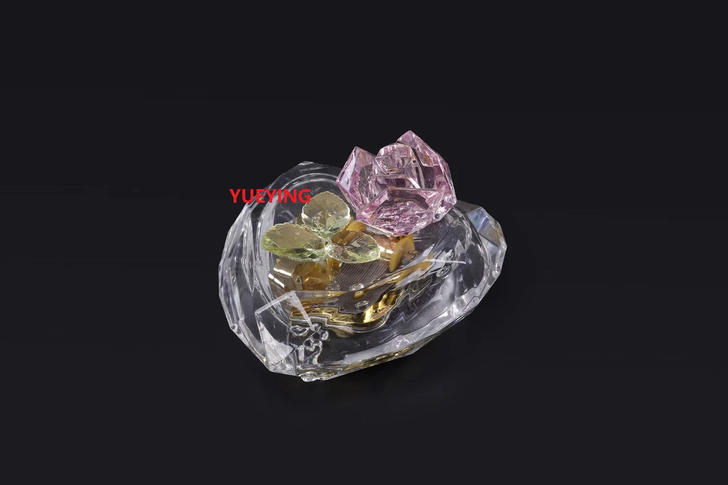 Acrylic music box heart with rose big size with LED light for girlfriend