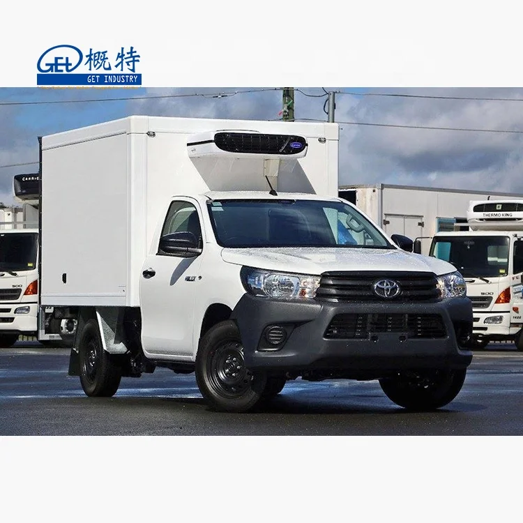 FRP PU XPS sandwich Refrigerated truck body for Toyota Hilux Pick up for city fresh food flowers fruits seafood retail