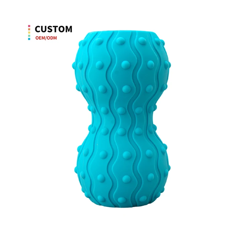2024 Electric Hand Yoga Equipment Vibrating Silicon Roller Double Lacrosse Foam Peanut Massage Ball For Trigger Point Therapy
