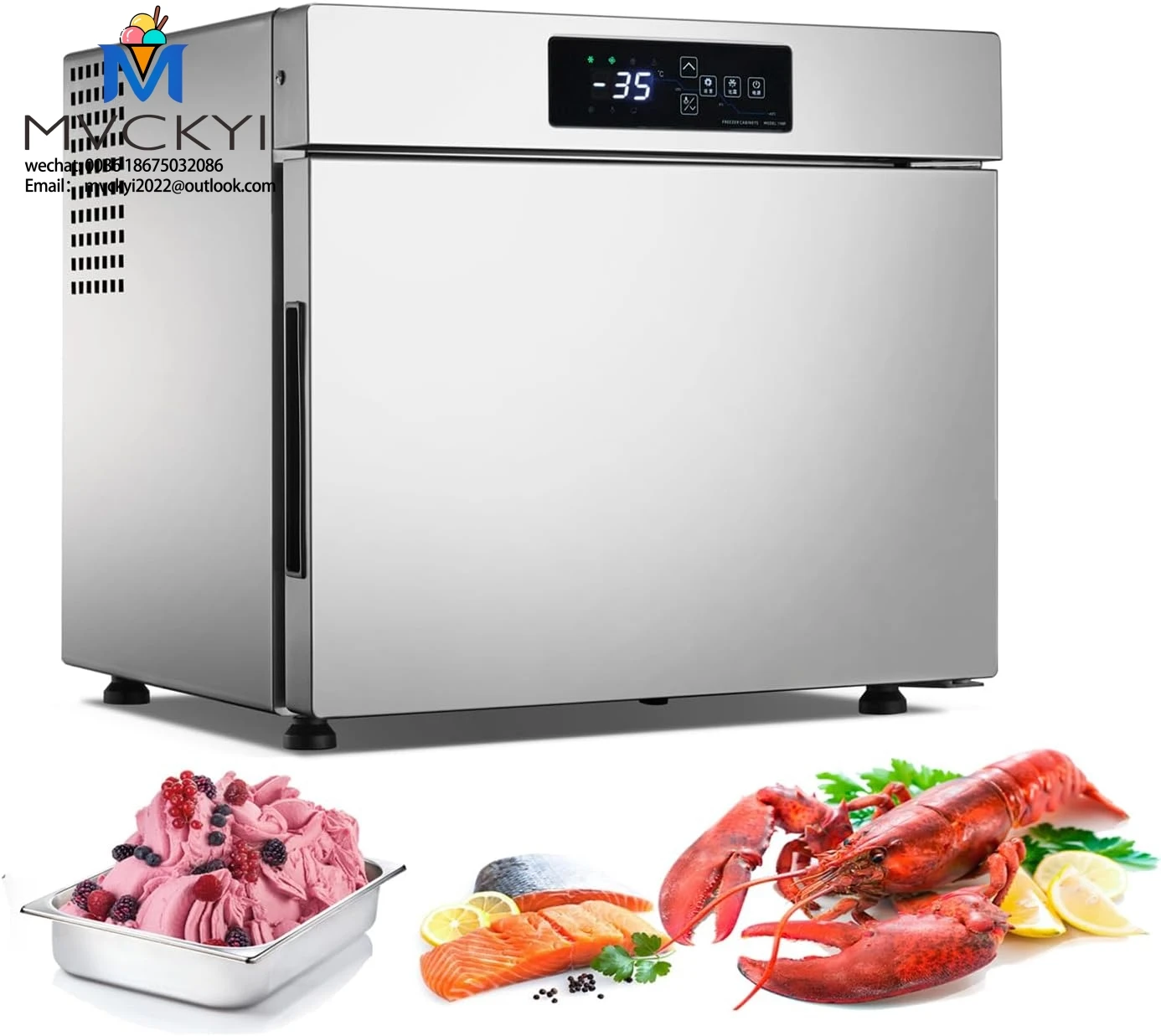 Mvckyi Commercial Air Blast Freezer Shock Chiller freezer Commercial For Meat Seafood Gelato Ice Cream