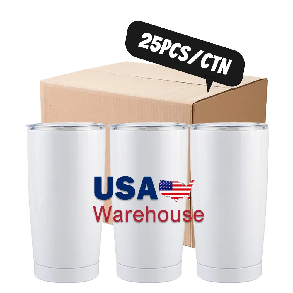 USA warehouse Stainless Steel Tumbler 20oz sublimation Travel Cup Vacuum Insulated Office Car coffee cups travel mug
