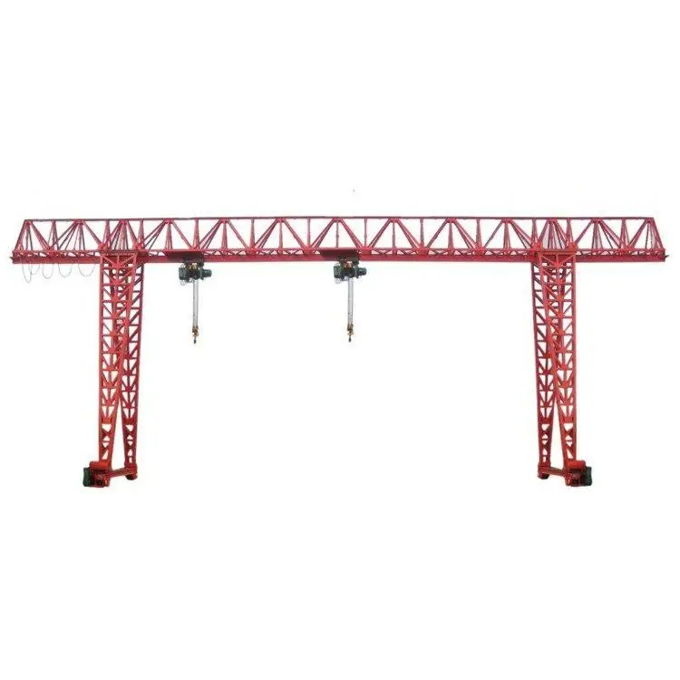 Mobile Outdoor Single Girder Model Trestle MHE Type Electric Double Hoist Gantry Crane