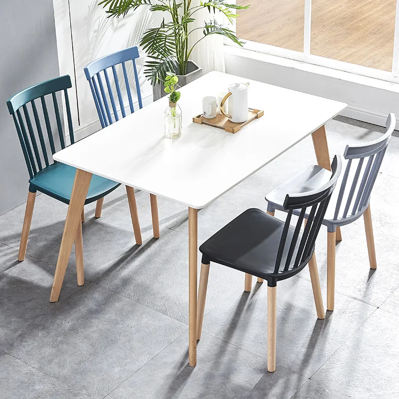 Cheap High Quality Modern  Restaurant Furniture Upholstered Silla Tulip Wooden Legs Plastic Dining Chair For Living Room