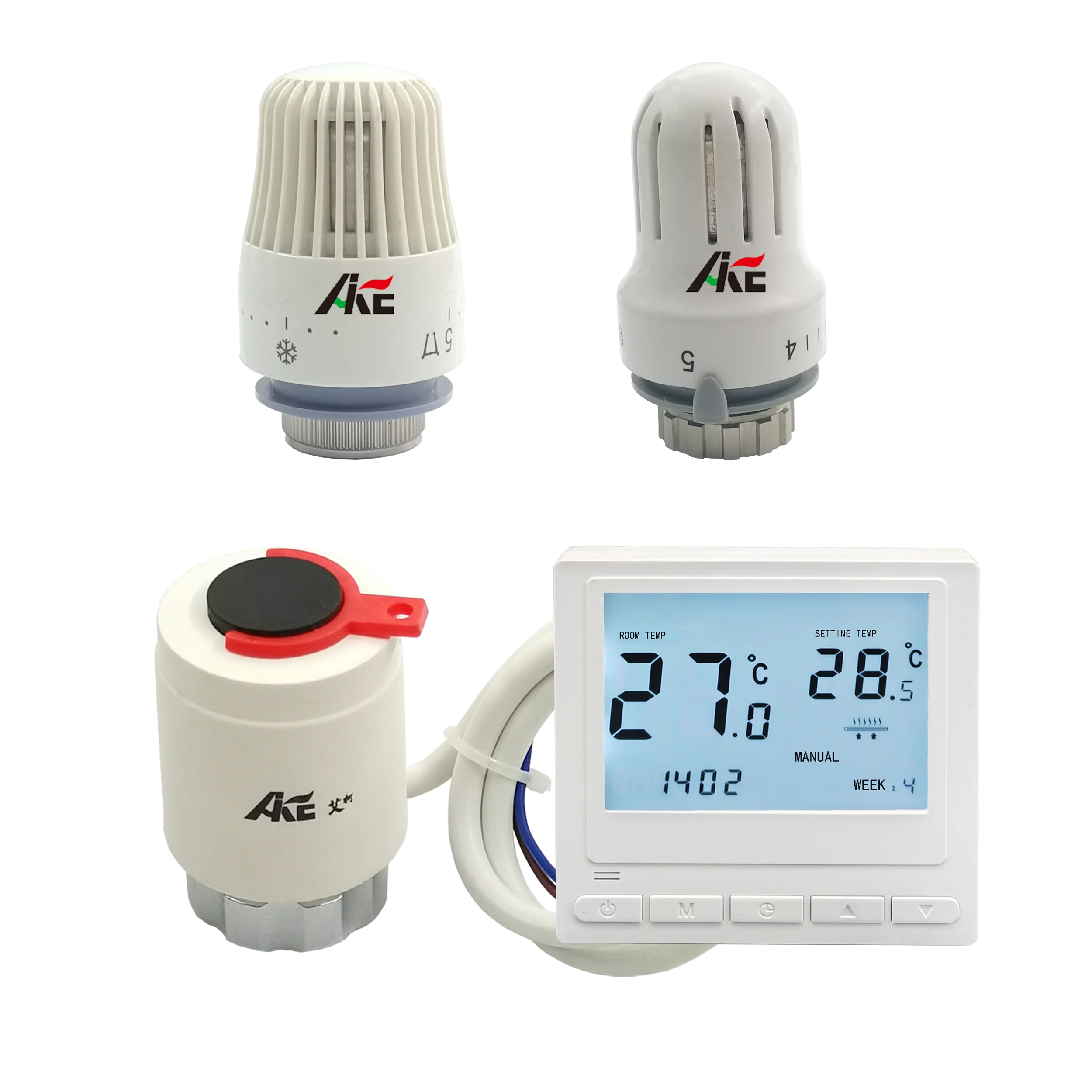 thermostatic control head wireless wifi ModBus RTU support thermostat actuator for heating systems