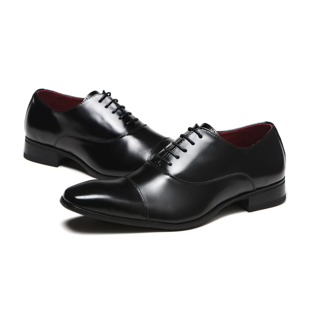 Fashion Solid Color Casual Mens Leader Shoes Wholesale Office Formal Luxury Pu Leather Shoes Men Dress