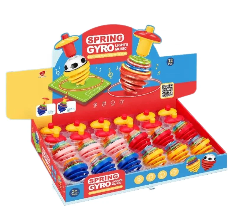 12PCS Multi-color Infrared Geometric Gyroscope 12*GYRO 12* Emitter Spring GYRO Toys set with Light & Music